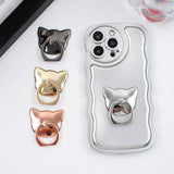 [MOQ 100/ color ] Kapuda animal Shaped cute Folding Stand, Creative Electroplated Mobile Phone Holder,Universal 360 Rotation Finger Grip Ring Kickstand Compatible Various Mobile Phones