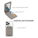 M101 Magsafe Super Magnetic Rotating PU Leather Stand with Mirror & Card Holder