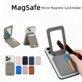 M101 Magsafe Super Magnetic Rotating PU Leather Stand with Mirror & Card Holder