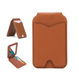 M101 Magsafe Super Magnetic Rotating PU Leather Stand with Mirror & Card Holder