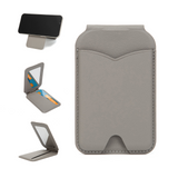 M101 Magsafe Super Magnetic Rotating PU Leather Stand with Mirror & Card Holder