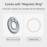 M45 Pull Ring Liquid Silicone Magnetic Phone Ring Holder- Newest Silicone Double Sided MagSafe Ring Magnetic Phone Holder Silicone Holder for iPhone 13 14 15 16