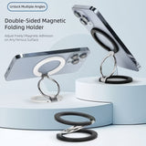 M99 Metal Doublel-Sided Magsafe Phone Stand: 360° Rotatable, Universal for Apple/Android, High-Strength Magnetic Desktop Mount