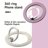 M53 Magnetic Phone Ring Holder Luxury Glitter or Skin-Feeling Magnetic Ring Double-Sided Metal for Magnet 360° Stand Phone Holder for iPhone 16 15 14 13 12