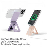 M95 Foldable Phone Stand Holder Pocket Cell Phone Video Tripod Magnetic Smartphone Desk Stand Vegan Leather Vlog Stick For iPhone