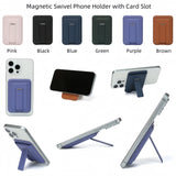 M100 Magsafe-Compatible Magnetic Stand Card Holder with Strong Adhesion, Rear ID Slot & Multi-Card Slots for Transit Cards