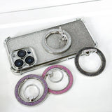 M51 Magsafe Strong Magnetic Metal 360 Degree Rotation Diamond Powder Mobile Phone Ring Clasp Bracket Apple Android Universal