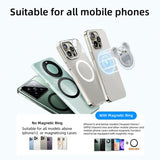 M46  Magnetic Mickey Mirror Phone Holder- Mickey Head Magnetic Transparent Airbag Bracket Rhinestone Trim Telescopic Air Cushion Mobile Phone Holder