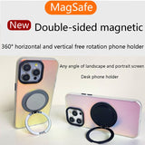 M55 Double-Sided Magnetic 360° Rotating Mobile Phone Holder for MagSafe Special Finger Ring Buckle Gear Acoustic Decompression Desktop
