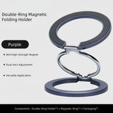 M99 Metal Doublel-Sided Magsafe Phone Stand: 360° Rotatable, Universal for Apple/Android, High-Strength Magnetic Desktop Mount