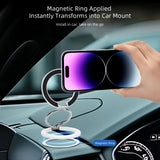 M99 Metal Doublel-Sided Magsafe Phone Stand: 360° Rotatable, Universal for Apple/Android, High-Strength Magnetic Desktop Mount