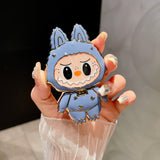 Labubu Cartoon Mirror Phone Stand with Makeup Mirror, Portable Foldable 360° Rotatable, Adjustable Mobile Holder