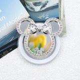 M46  Magnetic Mickey Mirror Phone Holder- Mickey Head Magnetic Transparent Airbag Bracket Rhinestone Trim Telescopic Air Cushion Mobile Phone Holder