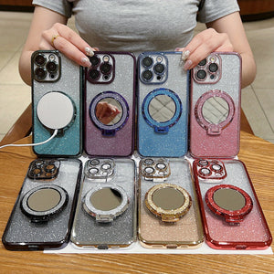 [MOQ 100/ color ] Kapuda Glitter mirror magnet phone holder/phone grip/phone cradle , universal