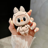 Labubu Cartoon Mirror Phone Stand with Makeup Mirror, Portable Foldable 360° Rotatable, Adjustable Mobile Holder